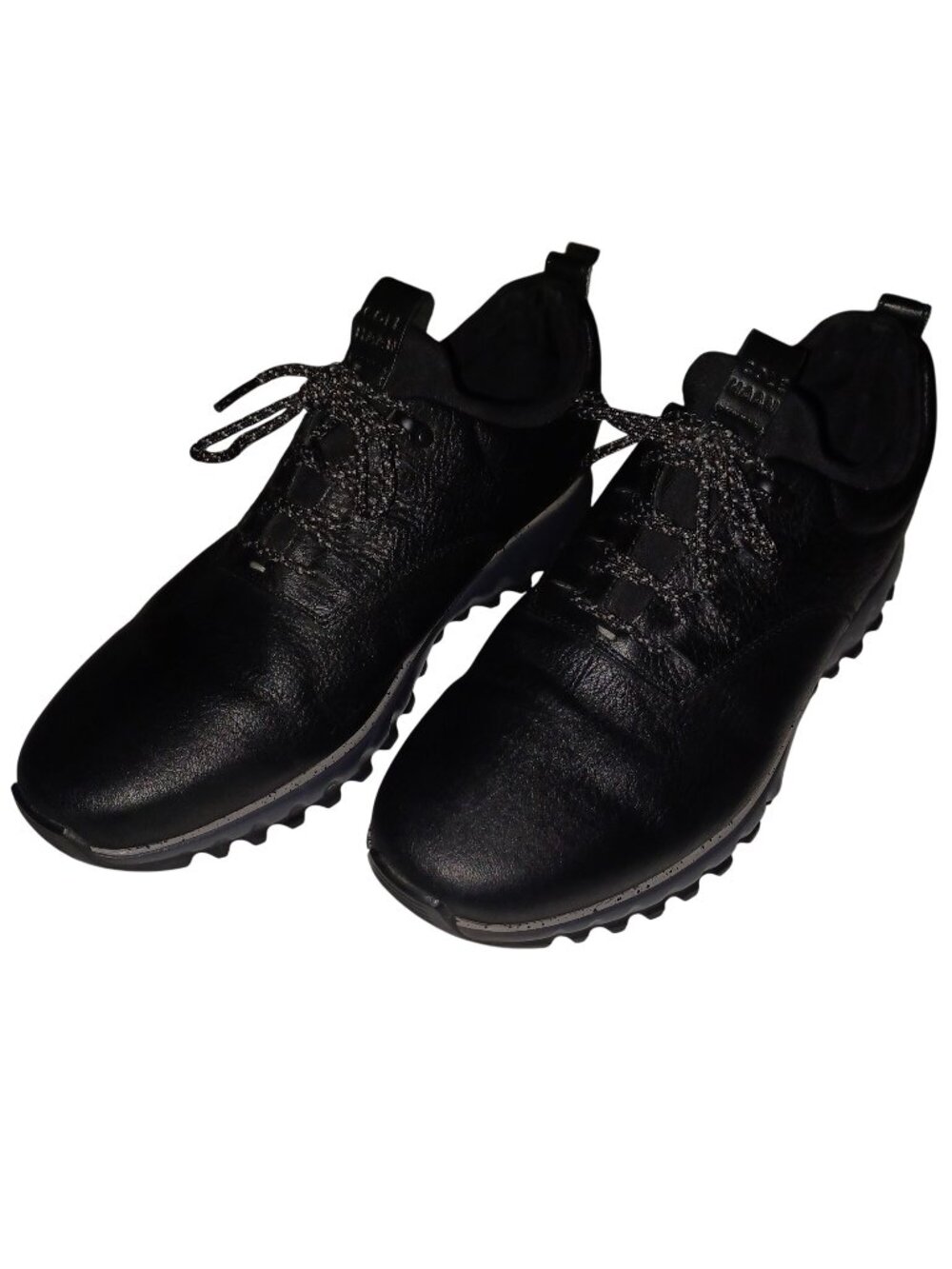 Shoes Black Leather Cole Haan Lug Soles Oxford Lace Slip On Waterproof Mens 10M